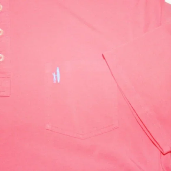 Excellent Johnnie-O Hangin Out West Coast Prep Cotton Polo, XL, Salmon Pink - Picture 3 of 7